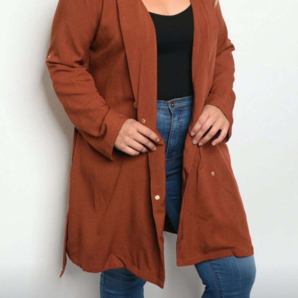 Brown Jacket Shop The Trends 1X, (NWOT) - Picture 2 of 9